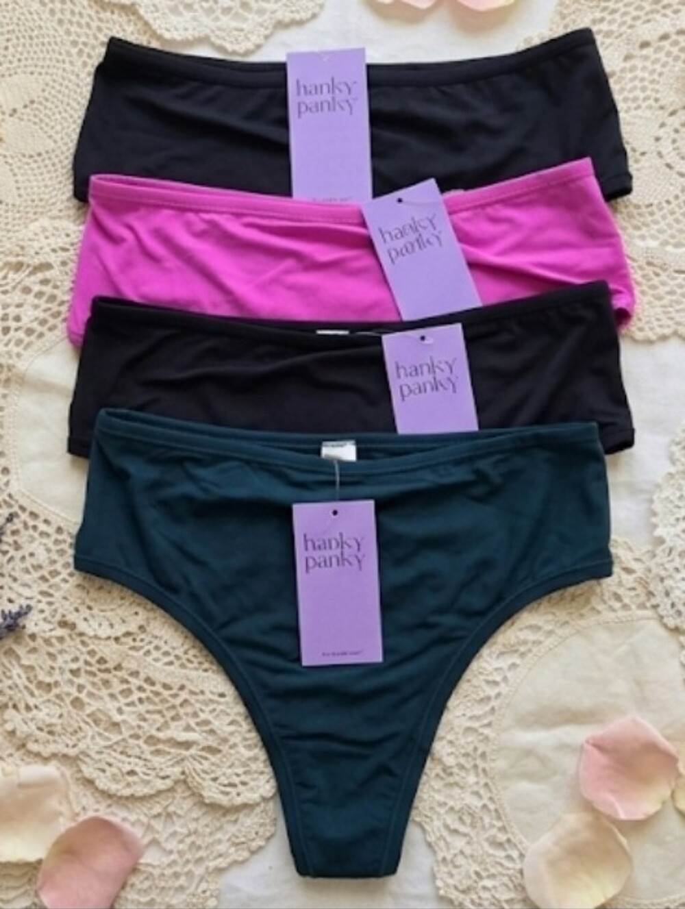 Nwt Bundle/ Lot  Of 4 Hanky Panky Yourfit  High Cut Thong One Size
